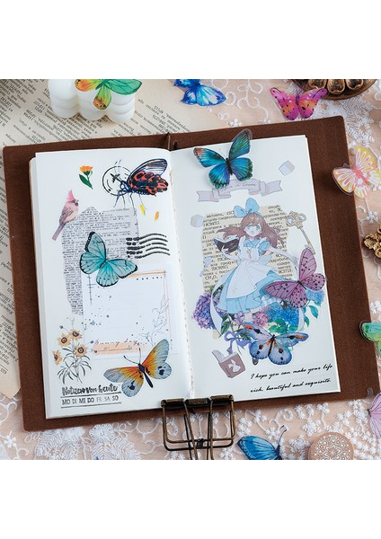 E 40 Adet Çeşitli Kelebek Dekoratif Su Geçirmez Çıkartmalar Sevimli Estetik Etiket Dıy Scrapbooking Esth Dekor Etiket Kırtasiye (Yurt Dışından)