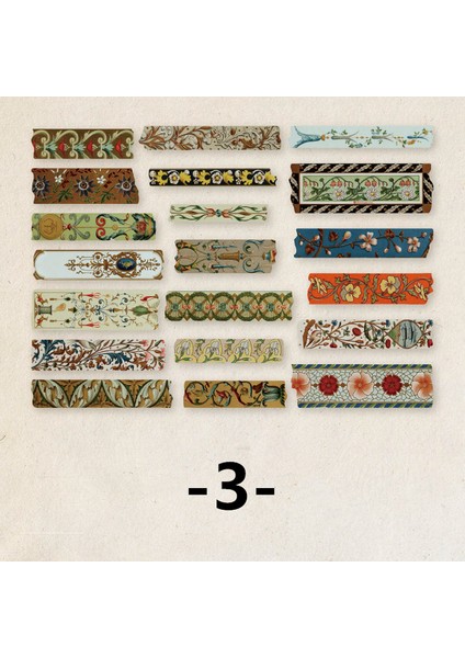 S19218-3 Bay Kağıt 6 Stilleri 40 Sayfa/paket Washi Çıkartmalar Vintage Sanat Uzun Şeritler Ingilizce El Kitabı Dıy Malzeme Kendinden Yapışkanlı Kolaj (Yurt Dışından)