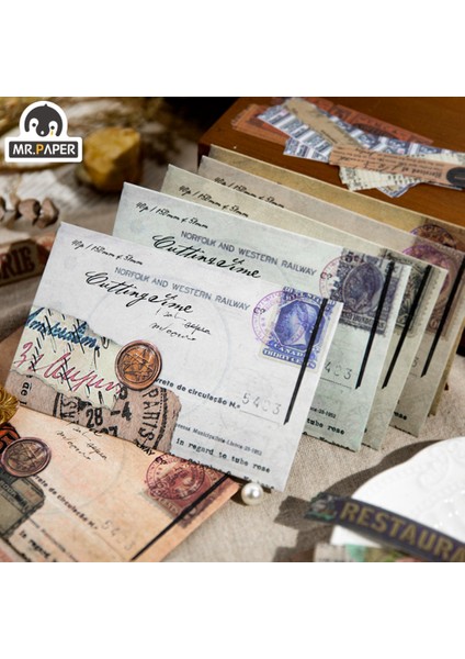 S19218-3 Bay Kağıt 6 Stilleri 40 Sayfa/paket Washi Çıkartmalar Vintage Sanat Uzun Şeritler Ingilizce El Kitabı Dıy Malzeme Kendinden Yapışkanlı Kolaj (Yurt Dışından) fiyatları