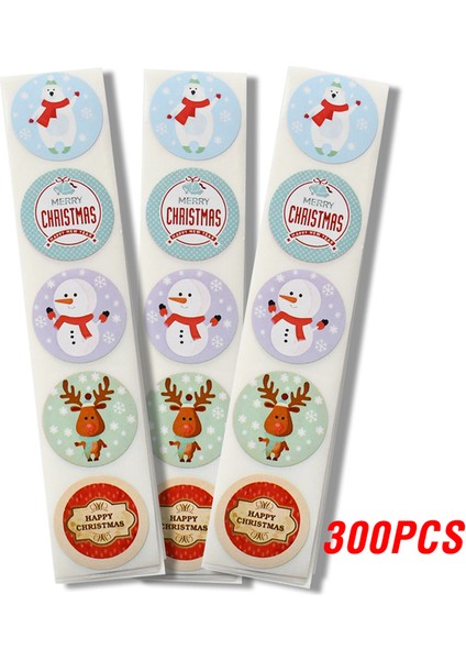 QY686-300 Adet 100-500 Adet Merry Christmas Çıkartmalar Zarf Hediye Kartları Paketi Mühür Etiket Noel Dekorasyon Hediye Serisi Etiket Etiketleri (Yurt Dışından)