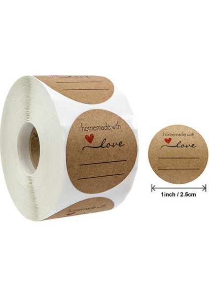 Kırmızı 500 Adet/rulo El Yapımı Aşk Yuvarlak 2.5 cm Karalama Defteri Kırtasiye Hediye Kutusu Şükran Günü Kraft Kağıt Dıy Sızdırmazlık Sticker (Yurt Dışından)