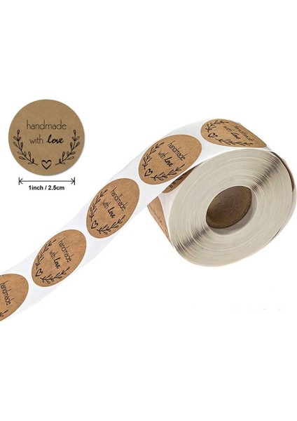 Kırmızı 500 Adet/rulo El Yapımı Aşk Yuvarlak 2.5 cm Karalama Defteri Kırtasiye Hediye Kutusu Şükran Günü Kraft Kağıt Dıy Sızdırmazlık Sticker (Yurt Dışından)