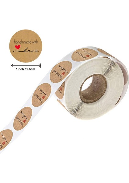 Kırmızı 500 Adet/rulo El Yapımı Aşk Yuvarlak 2.5 cm Karalama Defteri Kırtasiye Hediye Kutusu Şükran Günü Kraft Kağıt Dıy Sızdırmazlık Sticker (Yurt Dışından)