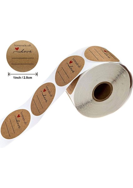 Kırmızı 500 Adet/rulo El Yapımı Aşk Yuvarlak 2.5 cm Karalama Defteri Kırtasiye Hediye Kutusu Şükran Günü Kraft Kağıt Dıy Sızdırmazlık Sticker (Yurt Dışından)