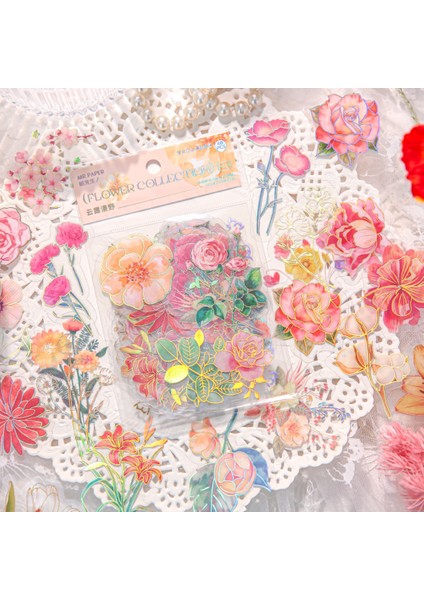 S19320-2 Bay Kağıt 40 Adet/torba Pvc Çıkartmalar Sıcak Damgalama Bitki Çiçek Tema Kupa Cep Telefonu Dekoratif El Kitabı Dıy Kolaj Kırtasiye (Yurt Dışından) modelleri