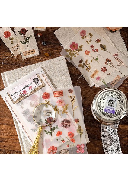 A2 1 Takım Vintage Ovmak Transferler Bitki Çıkartmalar Çiçek Dekorasyon Çıkartması El Sanatları Için Kumaş Günlük Kaydı Süt Scrapbooking Planlamacılar (Yurt Dışından)