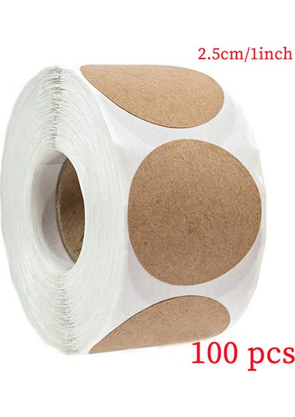 1 INÇ-100 Adet 100/500 Adet Kraft Kağıt Çıkartmalar Yuvarlak Boş Etiketler El Yapımı Hediye Etiket Kağıdı Dıy Zarf Sızdırmazlık Çıkartmalar Kırtasiye (Yurt Dışından)