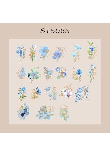 S15065 Mr.paper 6 Stilleri 40 Adet/torba Estetik Çiçek Çıkartmalar Paketi Taze Bitki El Hesabı Dıy Malzeme Dekoratif Kırtasiye Çıkartmalar (Yurt Dışından)