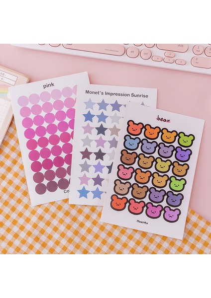 G 1 Sayfalık Sevimli Kırtasiye Ofis Okul Malzemeleri Kawaii Nokta Kalp Çıkartmalar Günlüğü Karalama Defteri Dekorasyon Yapışkanlı Günlüğü Albümü (Yurt Dışından) modelleri