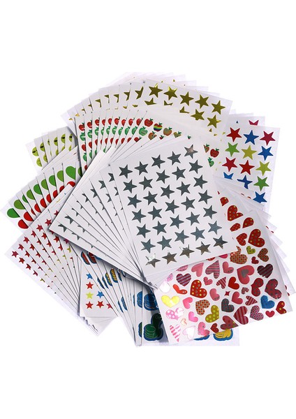 17 10 Yaprak/paket Çocuk Altın Kaplama Ödülü Glitter Çıkartmalar Anne Öğretmen Övgü Etiket Ödülü Beş Köşeli Yıldız Aşk Etiket (Yurt Dışından)