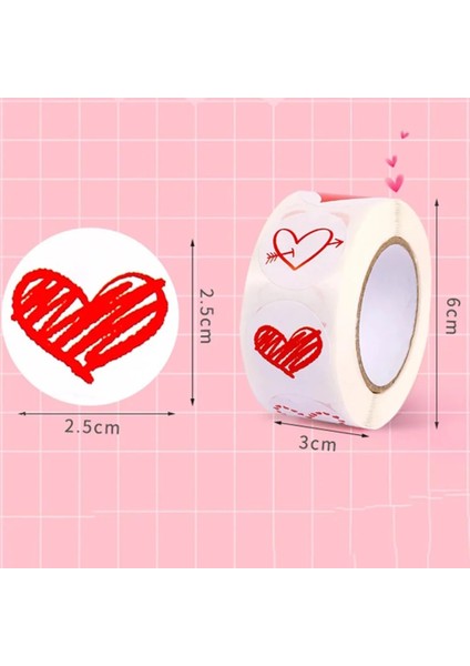QY2409-300PCS 100-500PCS 1 Inç Kırmızı Kalp Çıkartmalar Sevgililer Günü Için Yeni Pişirme Ambalaj Etiket Zarf Mühürler Aşk Dekoratif Çıkartmalar (Yurt Dışından) fırsatları