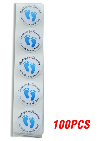 BLUE-100PCS 100-500PCS Etiketleri Sevimli Çıkartmalar Mavi Pembe Ayak Işareti Çıkartmalar Mühür Etiketleri Öğretmen ve Öğrenci Ofis Etiket Kırtasiye (Yurt Dışından)