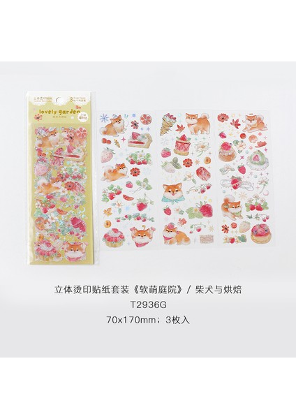DN1543-A 3 Sayfa Kawaii Hayvan Pet Çıkartmalar Sevimli Shiba Inu Tavşan Kedi Ayı Kolaj Estetik Dekor Dizüstü Scrapbooking Sketchbook Günlüğü (Yurt Dışından)