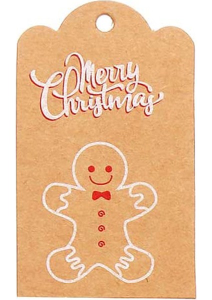 QY1417-50PCS 50-100 Adet Merry Christmas Hediye Kraft Kağıt Etiketleri Noel Baba Kağıt Asmak Etiketi Kar Tanesi Noel Ağacı Parti Dekor Etiket Hediye Etiketleri (Yurt Dışından)