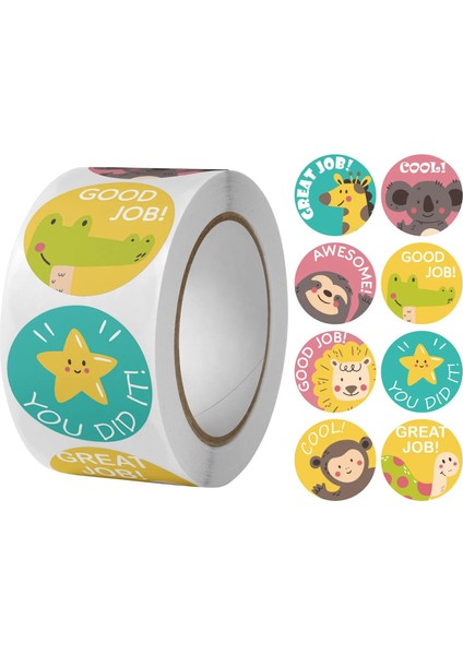 QY1650-100PCS 100-500PCS Okul Teşvik Için Sevimli Ödül Çıkartmaları 1 Inç Kağıt Dekorasyon Öğretmen Öğrenci Aile Scrapbooking Çıkartmaları (Yurt Dışından) fiyatları