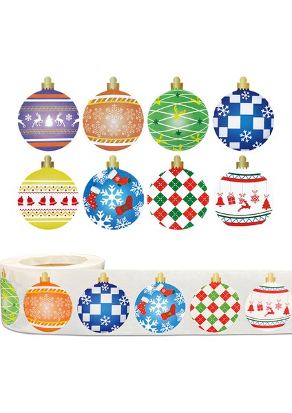 QY1579-300PCS 100-500 Adet Noel Ağacı Şeker Çıkartmaları 1 Inç Noel Tatil Dekoru Küçük Işletmeler Için Sızdırmazlık Etiketi Ambalaj Hediye Dekor (Yurt Dışından)