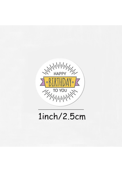 QY2406-500PCS 100-500PCS Yuvarlak Mutlu Doğum Günü Etiketleri Kraft Kağıt Etiket Şeker Çanta Çiçek Hediye Kutusu Kek Kutuları ve Ambalaj Düğün Çıkartmalar (Yurt Dışından) modelleri