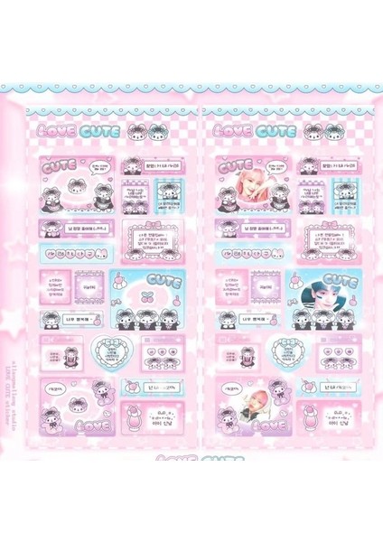 C Kore Ins Sevimli Karikatür Lazer Etiket Dıy Scrapbooking Sopa Noel Hediyesi Idol Kart Dekoratif Sticker Kawaii Kırtasiye (Yurt Dışından)