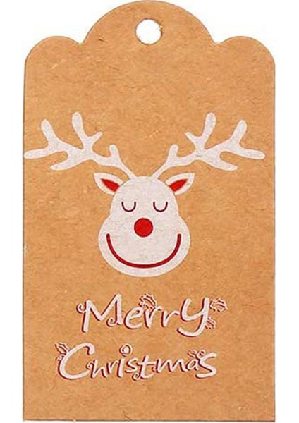QY1423-50PCS 50-100PCS Merry Christmas Hediye Kraft Kağıt Etiketleri Noel Baba Kağıt Asma Etiketi Kar Tanesi Noel Ağacı Parti Dekor Etiket Hediye Etiketleri (Yurt Dışından)