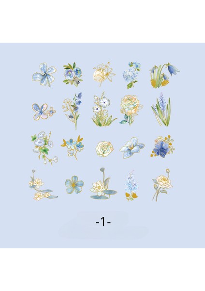 S19320-1 Bay Kağıt 40 Adet/torba Pvc Çıkartmalar Sıcak Damgalama Bitki Çiçek Tema Kupa Cep Telefonu Dekoratif El Kitabı Dıy Kolaj Kırtasiye (Yurt Dışından)