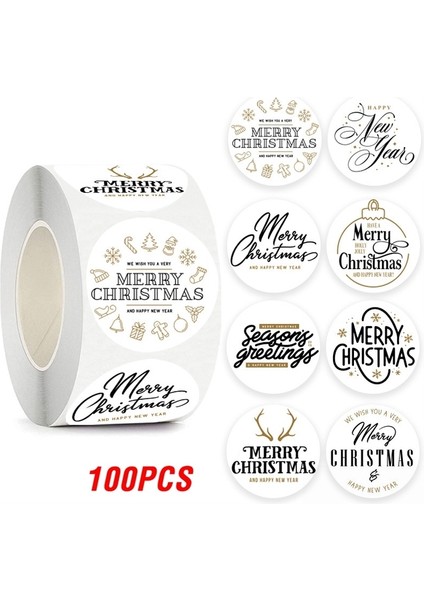 QY2110-100PCS 100-500PCS Merry Christmas Çıkartma Noel Partisi Dekorasyon Hediye Kutusu Mühürlü Etiket Zarf Çıkartma Ev Dekorasyonu Pişirme Etiketleri (Yurt Dışından)