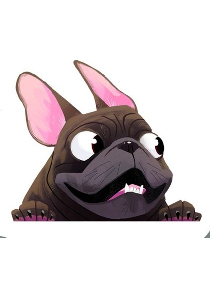 02 Sevimli Karikatür Köpek Araba Pencere Çıkartmaları Yavru Bulldog Çıkartmaları Araba Kapı Arka Cam Etiketi Komik Hayvan Vinil Çıkartması 12*14CM (Yurt Dışından)