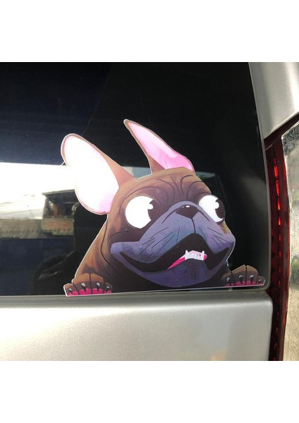 02 Sevimli Karikatür Köpek Araba Pencere Çıkartmaları Yavru Bulldog Çıkartmaları Araba Kapı Arka Cam Etiketi Komik Hayvan Vinil Çıkartması 12*14CM (Yurt Dışından) indirimleri