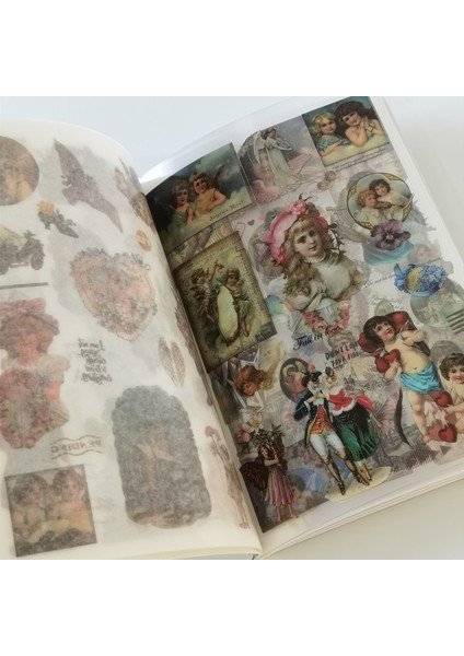 Stil 4 Vintage Sevimli Peri Melek Çıkartma Kitabı Kız Dekoratif Washi Çıkartmalar Pet Malzeme Scrapbooking Etiket Günlüğü Kırtasiye Albümü (Yurt Dışından) fiyatları