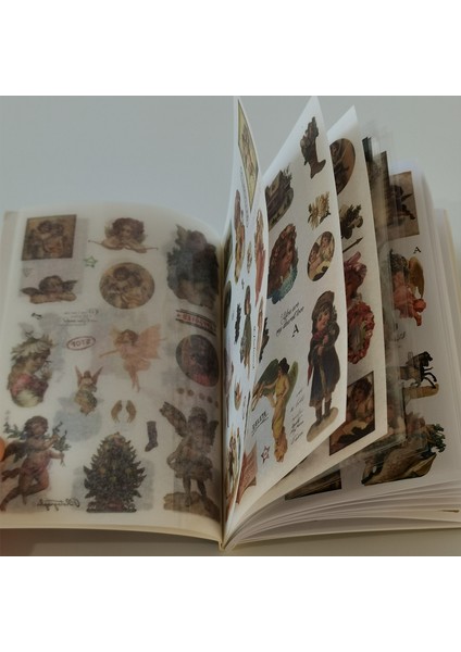 Stil 4 Vintage Sevimli Peri Melek Çıkartma Kitabı Kız Dekoratif Washi Çıkartmalar Pet Malzeme Scrapbooking Etiket Günlüğü Kırtasiye Albümü (Yurt Dışından) modelleri