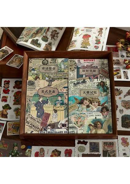 Stil 4 Vintage Sevimli Peri Melek Çıkartma Kitabı Kız Dekoratif Washi Çıkartmalar Pet Malzeme Scrapbooking Etiket Günlüğü Kırtasiye Albümü (Yurt Dışından) indirimleri