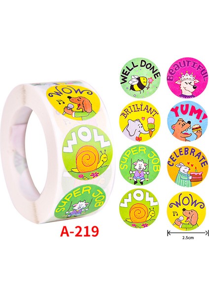 A-219 500 Adet Çocuk Karikatür Hayvan Çıkartmaları Bebek Çıkartmalar Anaokulu Ilham Küçük Kırmızı Çiçek Ödül Rulo Çıkartmalar (Yurt Dışından)