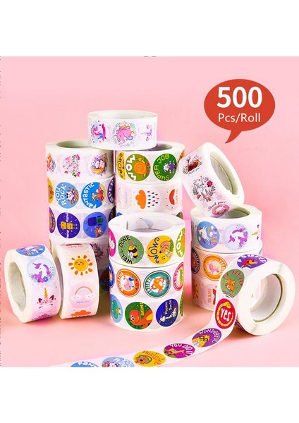 A-219 500 Adet Çocuk Karikatür Hayvan Çıkartmaları Bebek Çıkartmalar Anaokulu Ilham Küçük Kırmızı Çiçek Ödül Rulo Çıkartmalar (Yurt Dışından) fiyatları