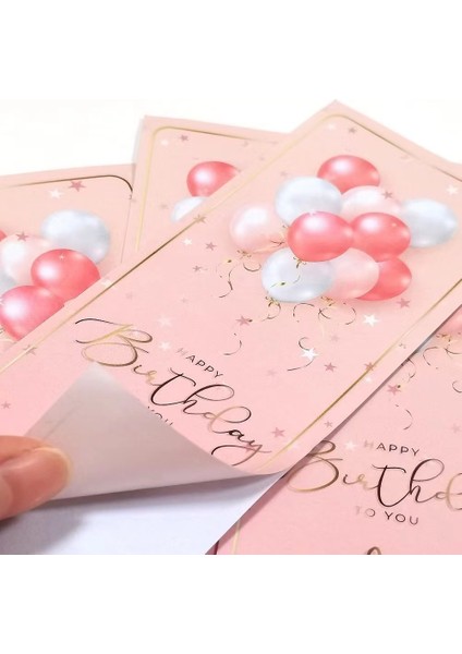 QY1750-10 Adet 10-30 Adet "mutlu Yıllar Sana" Çıkartmalar Pembe Mavi Siyah Doğum Günü Hediye Paketi Dekor Mühür Etiketleri 6X15 cm Nefis Çıkartmalar (Yurt Dışından) fırsatları