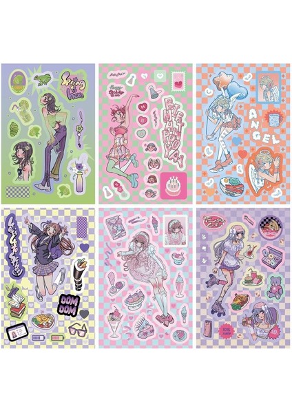 16 Adet Set Skysonıc Güncellendi 4/6/7/8/12/16 Adet Tam Set Serisi Dekoratif Çıkartmalar Kawaii Kpop Idol Kart Albümü Etiket Kore Kırtasiye (Yurt Dışından)