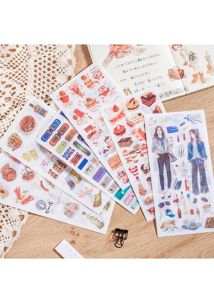 U 3 Yaprak/paket Kawaii Washi Çıkartmalar Bitki Hayvan Gıda Mermi Günlüğü Çıkartmalar Albümü Çıkartmalar Etiket Scrapbooking Kırtasiye (Yurt Dışından)