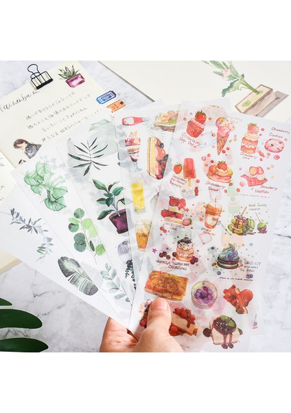 U 3 Adet Kawaii Çiçekler Vintage Damga Gurme Gıda Çıkartmaları Estetik Deco Kırtasiye Scrapbooking Çıkartmaları Dizüstü Bilgisayarda (Yurt Dışından) indirimleri