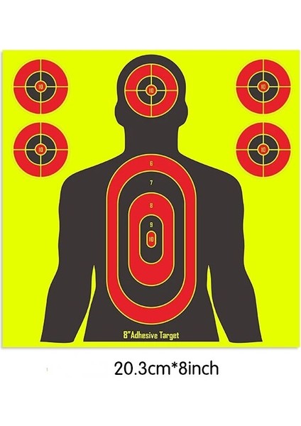 N2 Atış Hedefleri 10 Adet/grup Atış Hedefi Çıkartmaları 8x8 Inç Yapışkanlı Reaktif Kendinden Yapışkanlı Atış Hedefleri Çekim Eğitimi Için Sıçrayan Kağıt (Yurt Dışından)