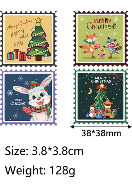 QY2031-500PCS 50-500 Adet Merry Christmas Çıkartmalar 3.8 cm Kare Noel Ağacı Tatil Yapışkanlı Etiketler Kartları Için Mevcut Zarflar Mühür Kutusu Çanta (Yurt Dışından) modelleri