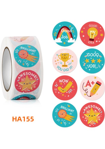 HA155 - 500 Adet 100-500 Adet 1 Inç/2.5 cm Hayvan Iyi Iş Serin Çıkartmalar Rulo Zarf Övgü Ödül Öğrenci Çalışma Etiketi Kırtasiye Mühür Etikel (Yurt Dışından)