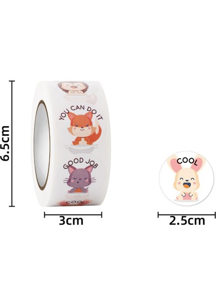 HA155 - 500 Adet 100-500 Adet 1 Inç/2.5 cm Hayvan Iyi Iş Serin Çıkartmalar Rulo Zarf Övgü Ödül Öğrenci Çalışma Etiketi Kırtasiye Mühür Etikel (Yurt Dışından) modelleri