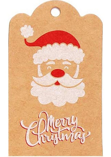 QY1419-100PCS 50-100PCS Merry Christmas Hediye Kraft Kağıt Etiketleri Noel Baba Kağıt Asmak Etiketi Kar Tanesi Noel Ağacı Parti Dekor Etiket Hediye Etiketleri (Yurt Dışından)