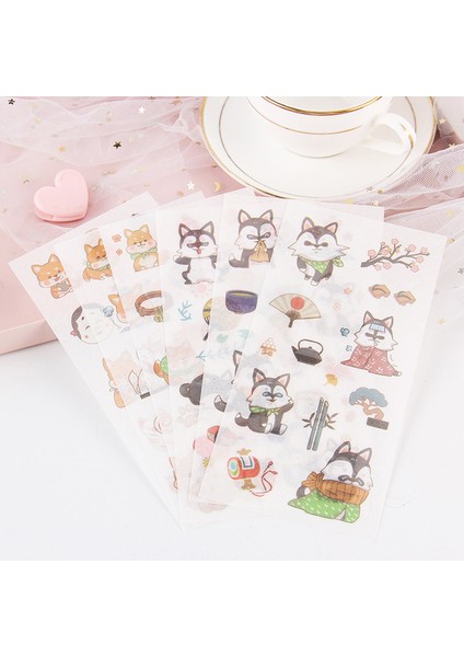 R 6 Yaprak/paket Karikatür Kedi ve Kağıt Çıkartmalar, Toplam 18 Kawaii Günlüğü Çıkartmalar Karalama Defteri Günlük Planlayıcı Kırtasiye (Yurt Dışından)