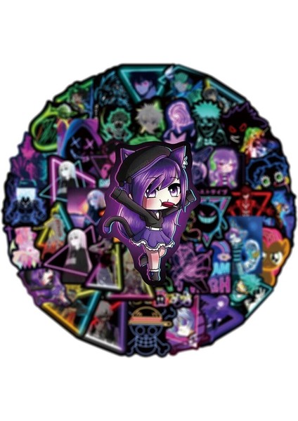 30 Adet 10/30/50 Adet Neon Animasyon Kore Etiket Estetik Pvc Eskiz Defteri Kırtasiye Dizüstü Dekorasyon Scrapbooking Okul Malzemeleri (Yurt Dışından) fırsatları