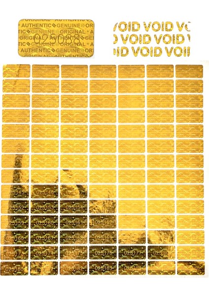 580 Adet 10X20MM Altın Etiket Seri Numarası ile Anti-Sahte Hologram Güvenlik Sızdırmazlık Etiketleri Garanti Geçersiz Çıkartmalar Kurcalamaya Dayanıklı Etiket (Yurt Dışından)