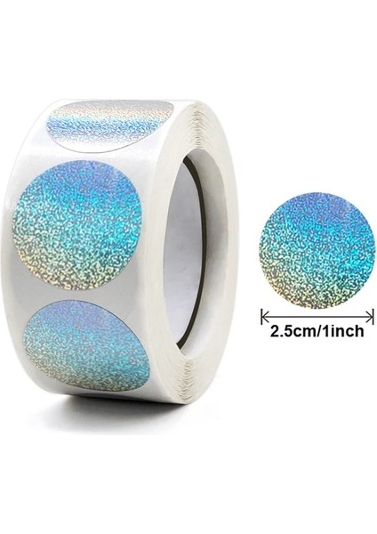 QY1985-300PCS 100-500PCS Renkli Yuvarlak Lazer Etiket Fırında Sarma Dekorasyon Yapışkan Etiket Düğün Dekorasyon Doğum Günü Partisi Hediye Paketleyici Sızdırmazlık (Yurt Dışından)