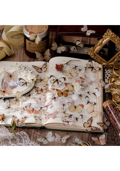 A-Butterfly 40 Adet Pet Sevimli Vintage Kelebek Çıkartmalar Estetik Paketi Dizüstü Önemsiz Dergisi Aksesuarları Önemsiz Dergisi Scrapbooking Kaynağı (Yurt Dışından)