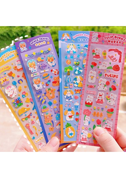 D 1 Kawaii Küçük Hayvanlar Lazer Parlayan Pvc Çıkartmalar Sevimli Diy El Hesabı Etiket Scrapbooking Albümü Etiket Kartı Dekoratif Sticker (Yurt Dışından) modelleri