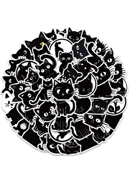 10 Adet 10/50 Adet Siyah Sevimli Kedi Çıkartmalar Karikatür Dıy Çıkartmaları Çocuklar Için Dizüstü Bavul Gitar Karalama Defteri Motosiklet Çıkartmalar Su Geçirmez (Yurt Dışından)