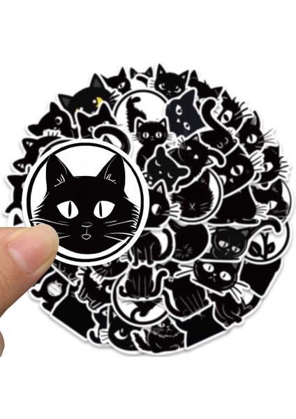 10 Adet 10/50 Adet Siyah Sevimli Kedi Çıkartmalar Karikatür Dıy Çıkartmaları Çocuklar Için Dizüstü Bavul Gitar Karalama Defteri Motosiklet Çıkartmalar Su Geçirmez (Yurt Dışından)