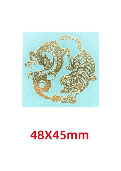 J Kişilik Ejderha ve Phoenix Desen Metal Etiket Kaplan Kurt Cep Telefonu Etiketi Arka Kabuk Yaratıcı Hayvan Metal Dekorasyon (Yurt Dışından)